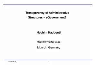 Hachim Haddouti Hachim@haddouti.de Munich, Germany