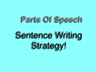 Sentence Writing Strategy!