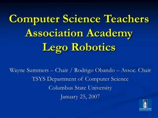 Computer Science Teachers Association Academy Lego Robotics