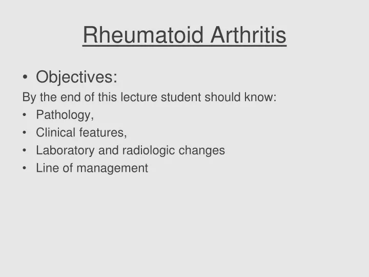 rheumatoid arthritis