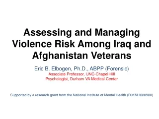 Assessing and Managing Violence Risk Among Iraq and