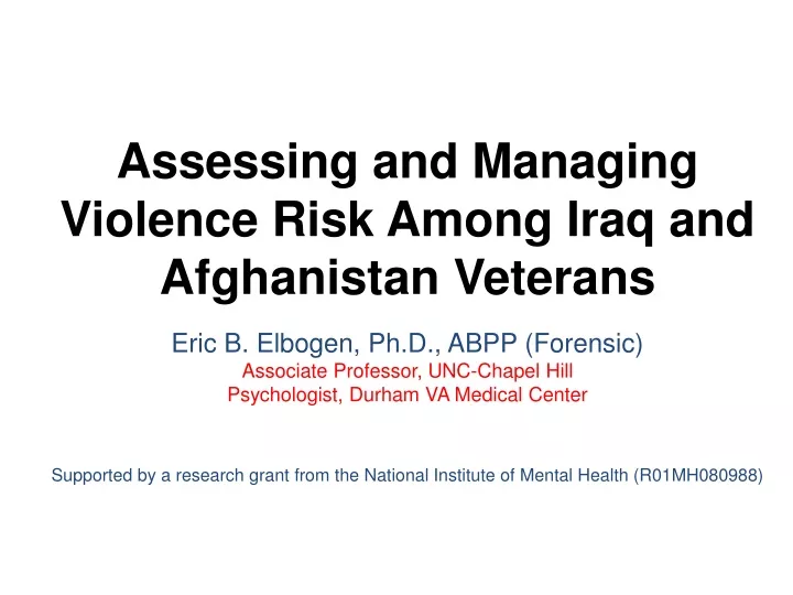 assessing and managing violence risk among iraq