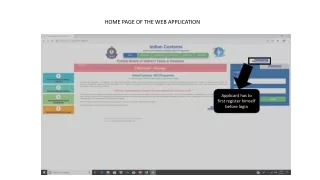 HOME PAGE OF THE WEB APPLICATION