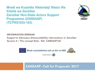 ZANSASP- Call for Proposals 2017