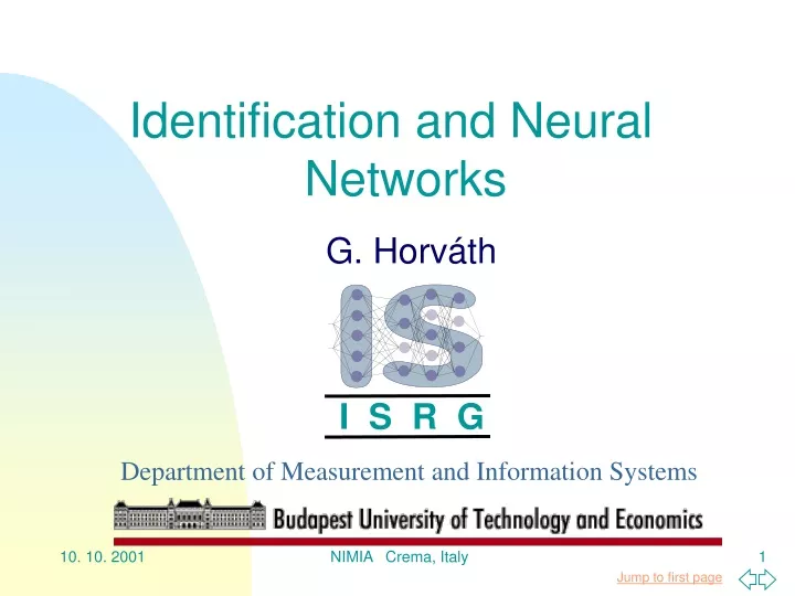 identification and neural networks