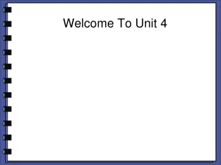 Welcome To Unit 4