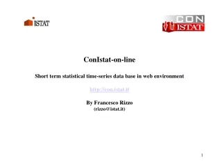 ConIstat-on-line Short term statistical time-series data base in web environment