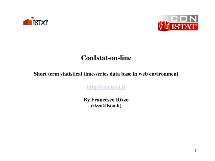 conistat on line short term statistical time