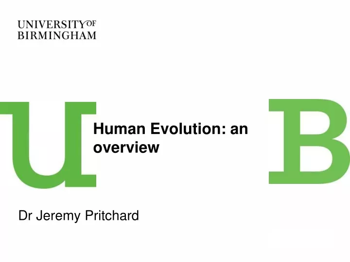 human evolution an overview