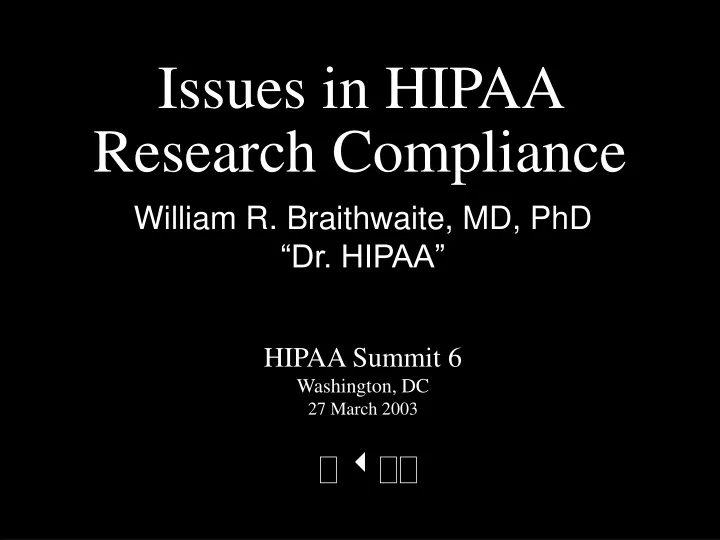 issues in hipaa research compliance