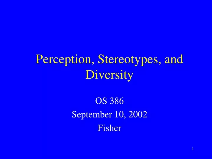 perception stereotypes and diversity