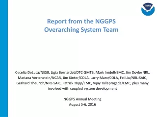 Report from the NGGPS Overarching System Team