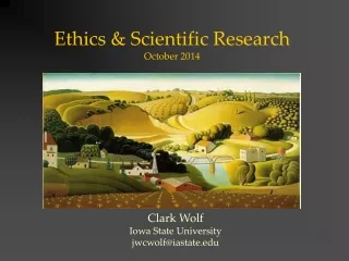 Ethics &amp; Scientific Research October 2014