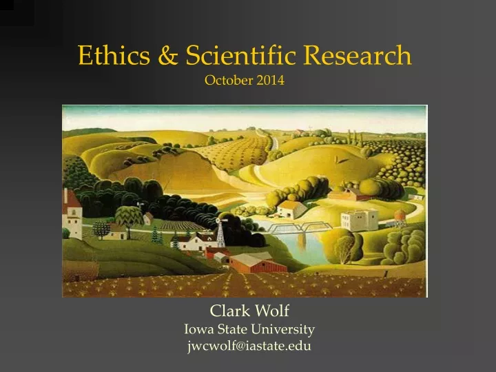 ethics scientific research october 2014