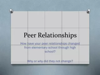 Peer Relationships