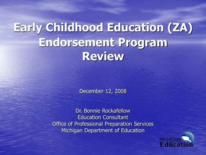 early childhood education za endorsement program review