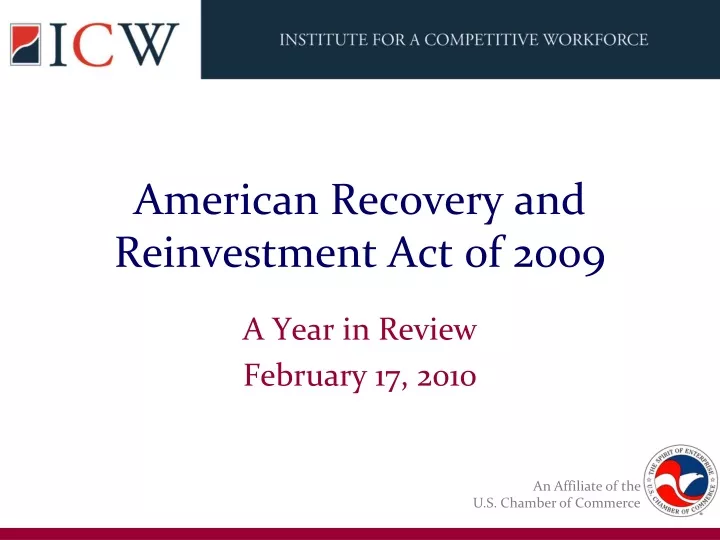 american recovery and reinvestment act 0f 2009