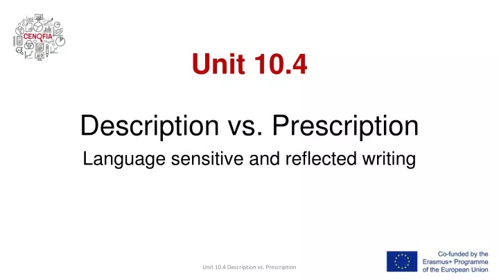 unit 10 4 description vs prescription