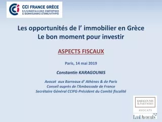 Les opportunités de l’ immobilier en Grèce  Le bon moment pour investir  ASPECTS FISCAUX