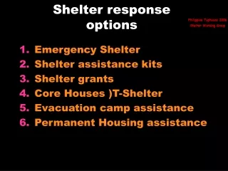 Shelter response  options