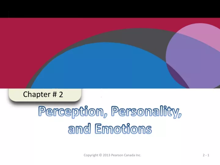 perception personality and emotions