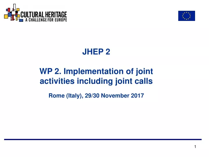 jhep 2 wp 2 implementation of joint activities