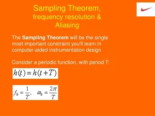 Sampling Theorem,  frequency resolution &amp; Aliasing