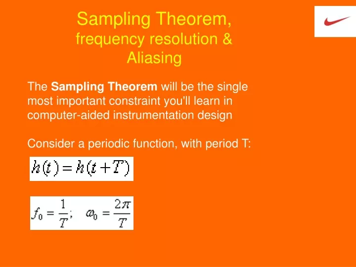 sampling theorem frequency resolution aliasing