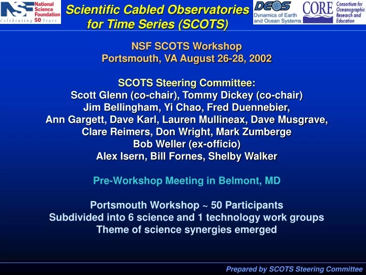 scientific cabled observatories for time series