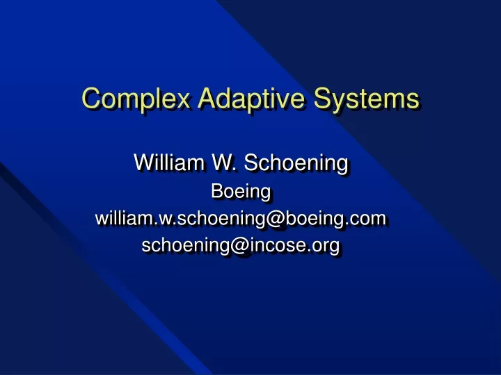 complex adaptive systems