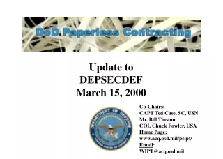 Update to DEPSECDEF March 15, 2000