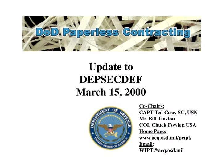 update to depsecdef march 15 2000
