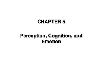 CHAPTER 5 Perception, Cognition, and Emotion