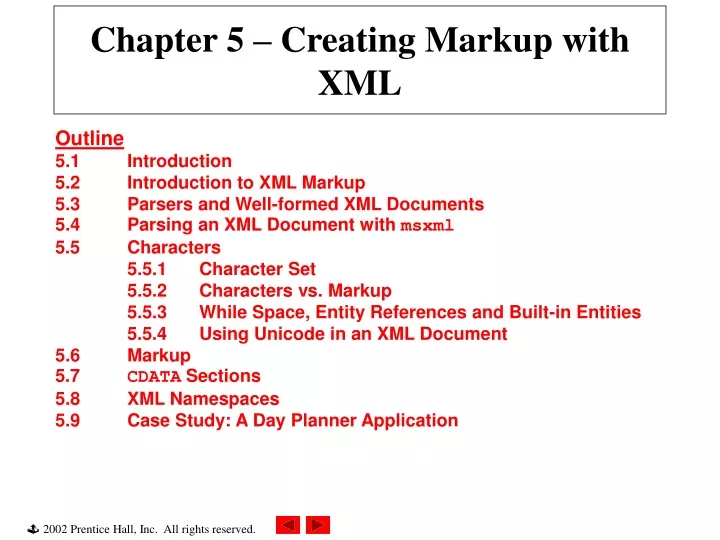 chapter 5 creating markup with xml