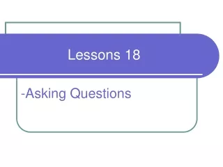 Lessons 18