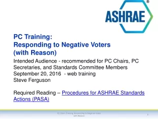 PC Training:  Responding to Negative Voters (with Reason)