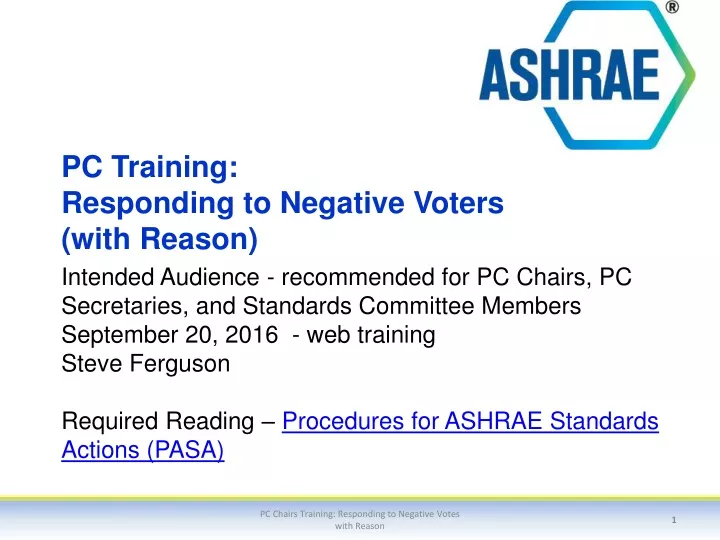 pc training responding to negative voters with reason