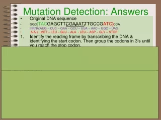Mutation Detection: Answers
