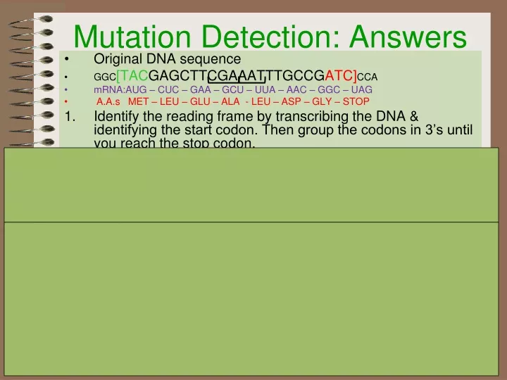 mutation detection answers