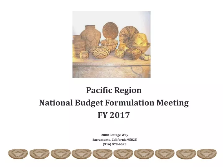 pacific region national budget formulation