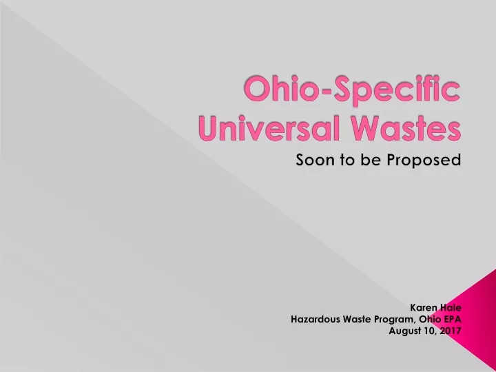 ohio specific universal wastes