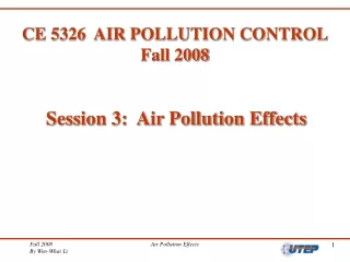 CE 5326  AIR POLLUTION CONTROL Fall 2008