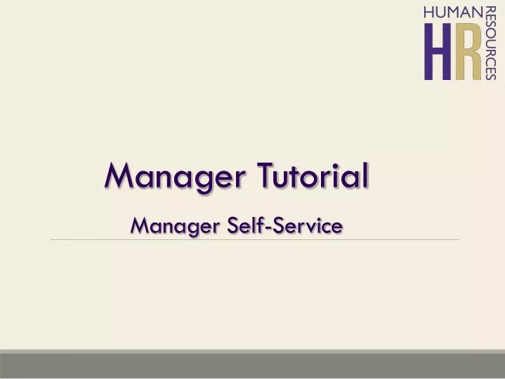 manager tutorial manager self service