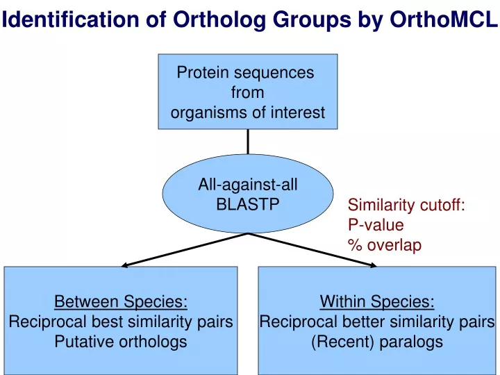 identification of ortholog groups by orthomcl