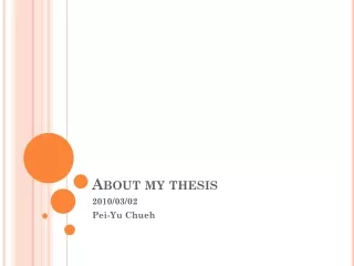 About my thesis