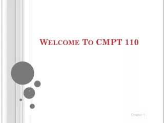 Welcome To CMPT 110