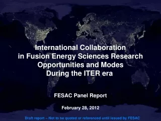 FESAC Panel Report February 28, 2012