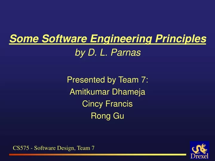 some software engineering principles by d l parnas