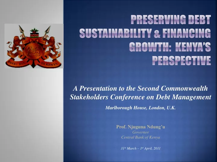 preserving debt sustainability financing growth kenya s perspective