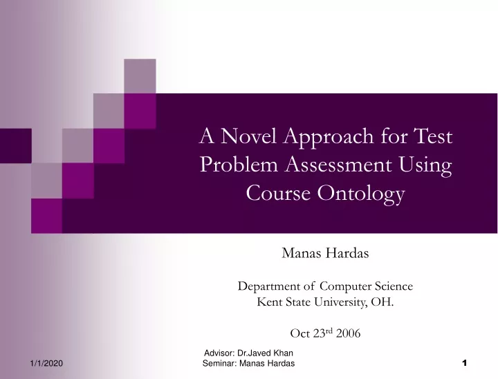 a novel approach for test problem assessment using course ontology